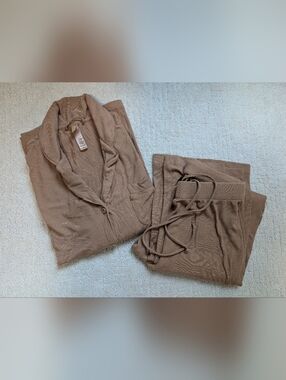 Skims Soft Lounge Ribbed Set In Camel XS